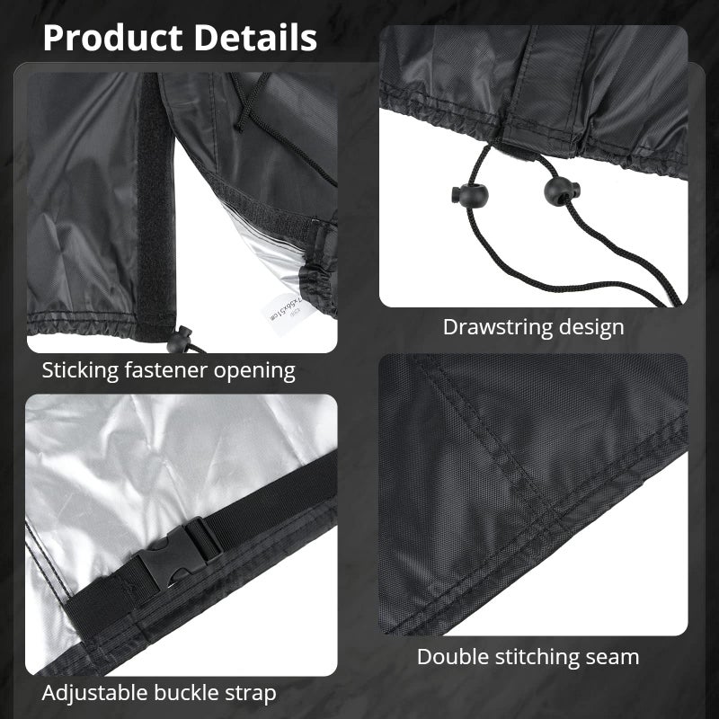 BATTIPAW Outdoor Folding Wagon Cover 600D Oxford Cloth Protective Cover Waterproof Garden Wagon Cart Cover Heavy-Duty Dustproof Cover for Collapsible Wagon Carts (600D) - Image 4
